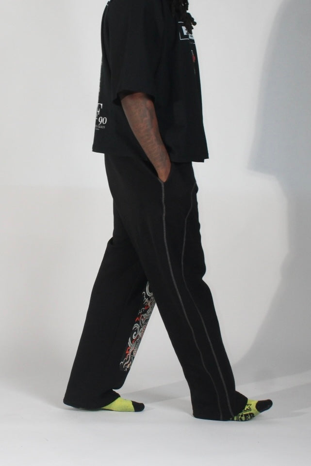 “A Dragon’s Love” Oversized Open Hem Trackpants