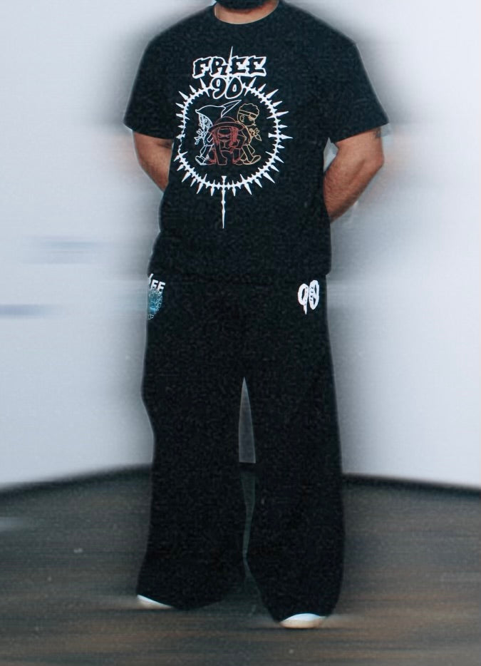 “Brothers of D. Struction” Oversized Flare Sweatpants